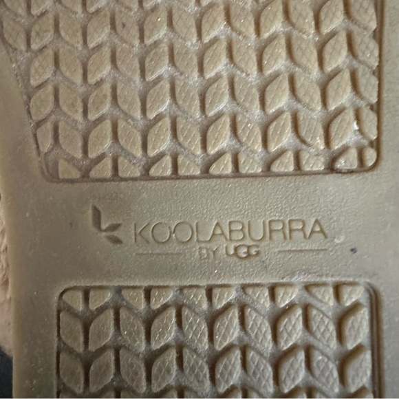 UGG Kookaburra Roubie Fuzz Slip On Tan Fur Straps Platform Sandals Women’s 8 - Picture 10 of 11